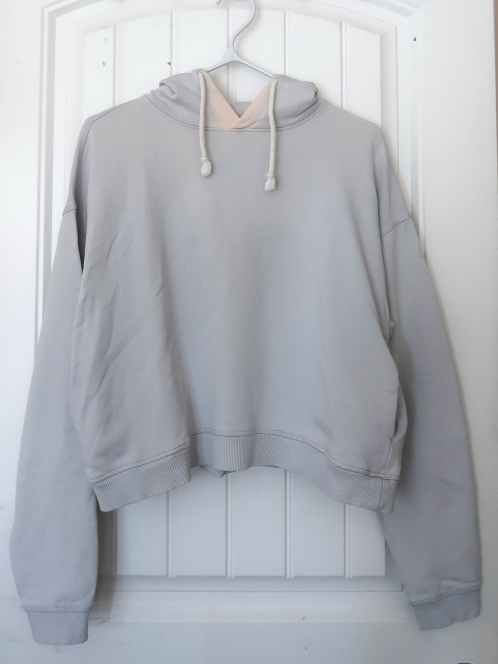 Kotn Terry Cropped Hoodie Baby Blue Egyptian Cotton Drawstring M